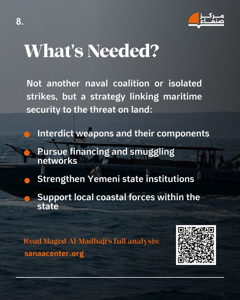 SanaaCenter's tweet photo. Airstrikes alone haven't stopped the Houthis. Our chairperson Maged Al-Madhaji @MAlmadhaji lays out what a real strategy to address this would take.

Full analysis: https://t.co/WFwizXb3Se https://t.co/vm1vOzwypm