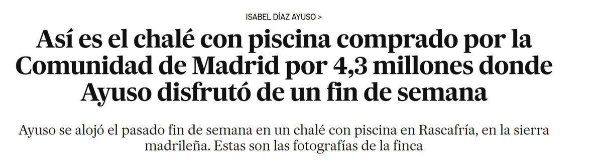 Macca15Paul's tweet photo. El año pasado otros 4,3 Millones para un chalet. 

10 millones en dos años. 

Mientras, tiene a los bomberos en precario, despedidos, sin medios, y le tenemos que apagar los incendios el resto de CCAA a esta hija de fruta.

Esta es la "gestión de Ayuso"😡😡 https://t.co/dFManF7E5R