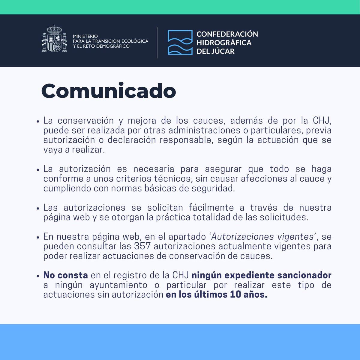 CHJucar's tweet photo. ❌ Cada cierto tiempo, vuelven a circular falsas informaciones sobre supuestas multas de miles de euros que imponemos a todo aquel que retira una sola caña de los cauces.

📢 A este respecto, nos gustaría compartir el siguiente COMUNICADO 👇 https://t.co/INH5J8DVwV