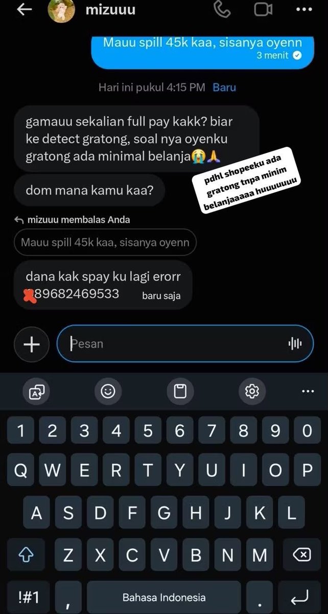 jjenomlee's tweet photo. katanya gabisa spay trus galama ngirim no spay sinting emng
rumitkan lah segala urusan orang” scammer!! ini udh sering bgt kaya gini kejadiann pliss hati hati yaa teman”
❗️nomer scammer ❗️
no spay&amp;WA 083852191660
no dana 089682469533 https://t.co/lPmWxYfsFv