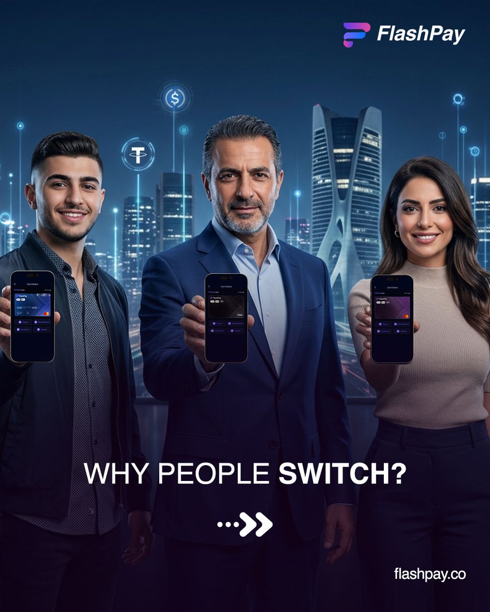 flashpay_card's tweet photo. Switching isn’t a trend. It’s the smarter way to pay.

🌐 https://t.co/xuLRyQuC9B

#FlashPay #PremiumVisa #CryptoPayments #Borderless #Travel #Fintech https://t.co/QmjlPFM8ru