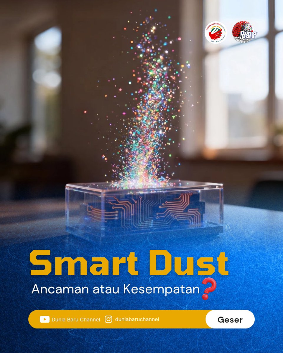 DuniaBaruChanel's tweet photo. Smart Dust, teknologi canggih atau alat spionase?
Geser dan simak info tentang teknologi pintar buatan manusia yang bisa digunakan untuk berbagai tujuan.
Pertanyaannya, tujuan itu demi apa dan siapa? Berikan tanggapanmu di kolom komentar, ya!
#smartdust #duniabaruchannel https://t.co/b2aQzbNVed