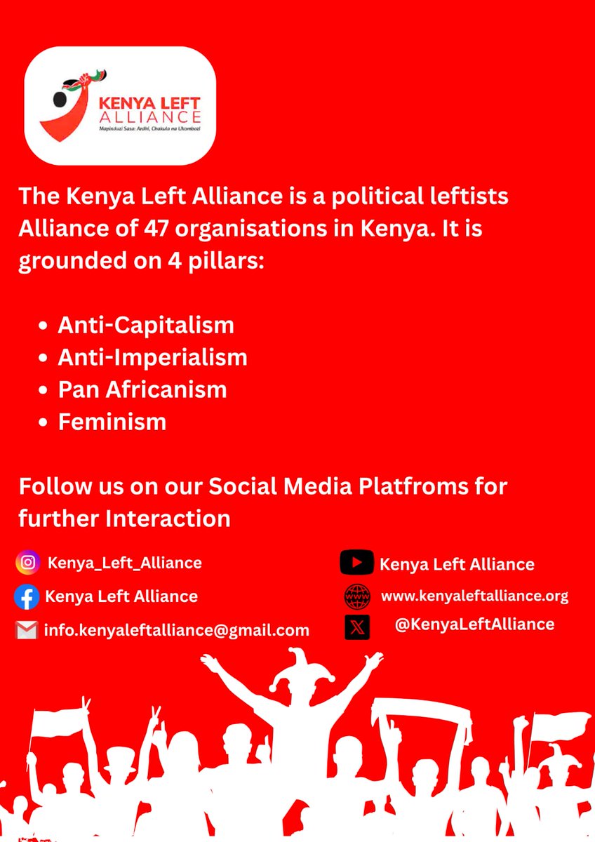 KenyaLeftA's tweet photo. Kazi Inaendelea
People's Agenda https://t.co/9oOFREu1ly