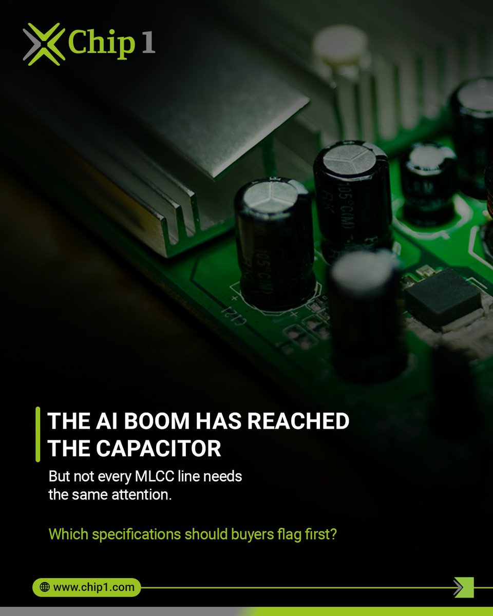 chip1exchange's tweet photo. Which MLCC specifications need attention first?

When high capacitance, high voltage, compact size and thermal demands overlap, sourcing options narrow quickly.

Chip 1 maps availability and alternatives before choices disappear.

#MLCC #ComponentSourcing https://t.co/4NnFUw3c0Q