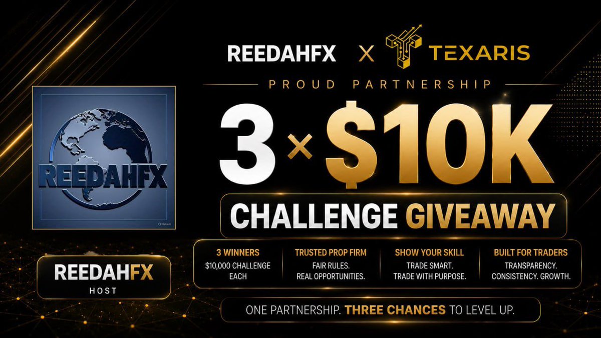 faridaharuna's tweet photo. 🎉 3 × $10,000 Texaris Accounts Giveaway 🎉

How to enter:

1. Follow @texarisofficial & @faridaharuna
2. Like, repost, and tag 3 friends in the comments
3. Like, repost, and comment on the quoted post 
4. Join the Discord: https://t.co/VdkFdwNdKe

📅 Giveaway ends in 7 days.

🎁 Three winners will be selected at random after the giveaway ends and announced shortly afterward.

Good luck to everyone!