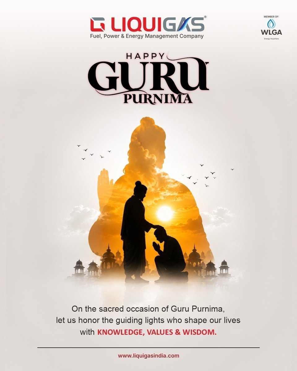 liquigasindia's tweet photo. Honoring the guiding lights who inspire us to learn, lead, and grow.

🙏 Wishing everyone a blessed Guru Purnima.

Fuel, Power &amp; Energy Management Company
Visit us at: https://t.co/8qZxakPZJH

#HappyGuruPurnima #GuruPurnima #LiquiGas #Gratitude #Wisdom https://t.co/Up3xJqOQ9T