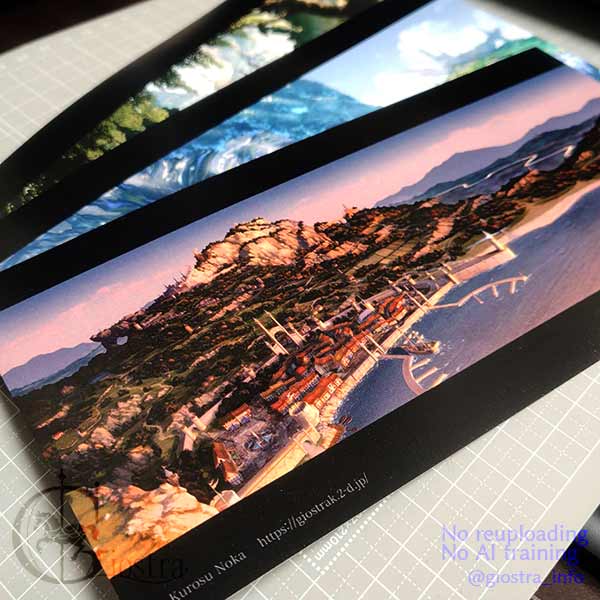 giostra_info's tweet photo. 大判ポスカが届きました🎉
写真よりもう少し色が濃く出てしまったんですが、くっきりハッキリしているので、濃い色がお好きな方はおすすめです！
8/16の夏コミから販売開始します🛍️ https://t.co/TENJ1BbX8V