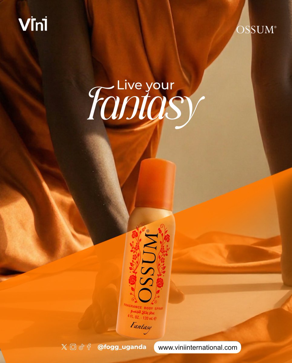 FOGG_UGANDA's tweet photo. Live your Fantasy with our #OSSUM Perfume Sprays.
They are available in 6 variants and are specially crafted by the makers of #FOGG for ladies.
Get yourself one from any leading supermarket or store near you across Uganda
#Fragrance #BodyCare https://t.co/q0rR7XBcCx