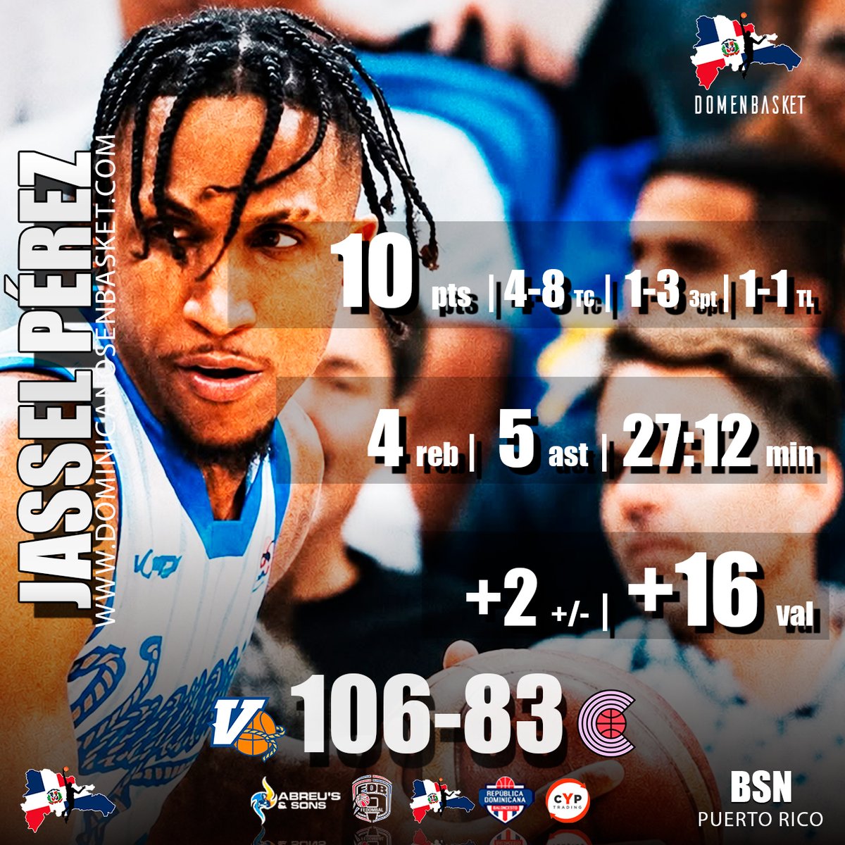DomenBasket's tweet photo. PUR - Pérez 10 puntos, +16 de valoración en segundo triunfo de Vaqueros en semifinales BSN - https://t.co/keljB6UCfS https://t.co/KfBMxA0gUg