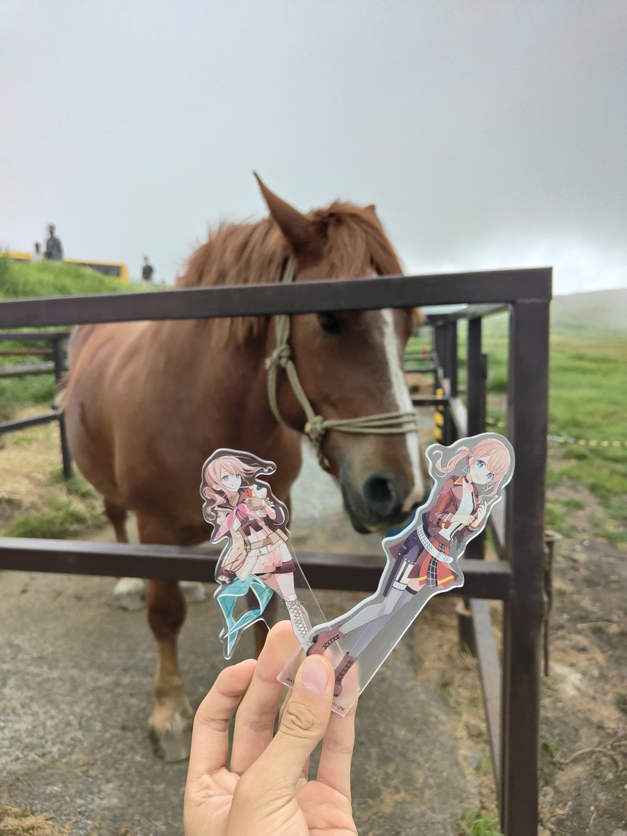 sinburu0712's tweet photo. うまとほなみ
 #プロセカ  #プロジェクトセカイ  #望月穂波  #牧場  #阿蘇山 https://t.co/yFayQV0No1