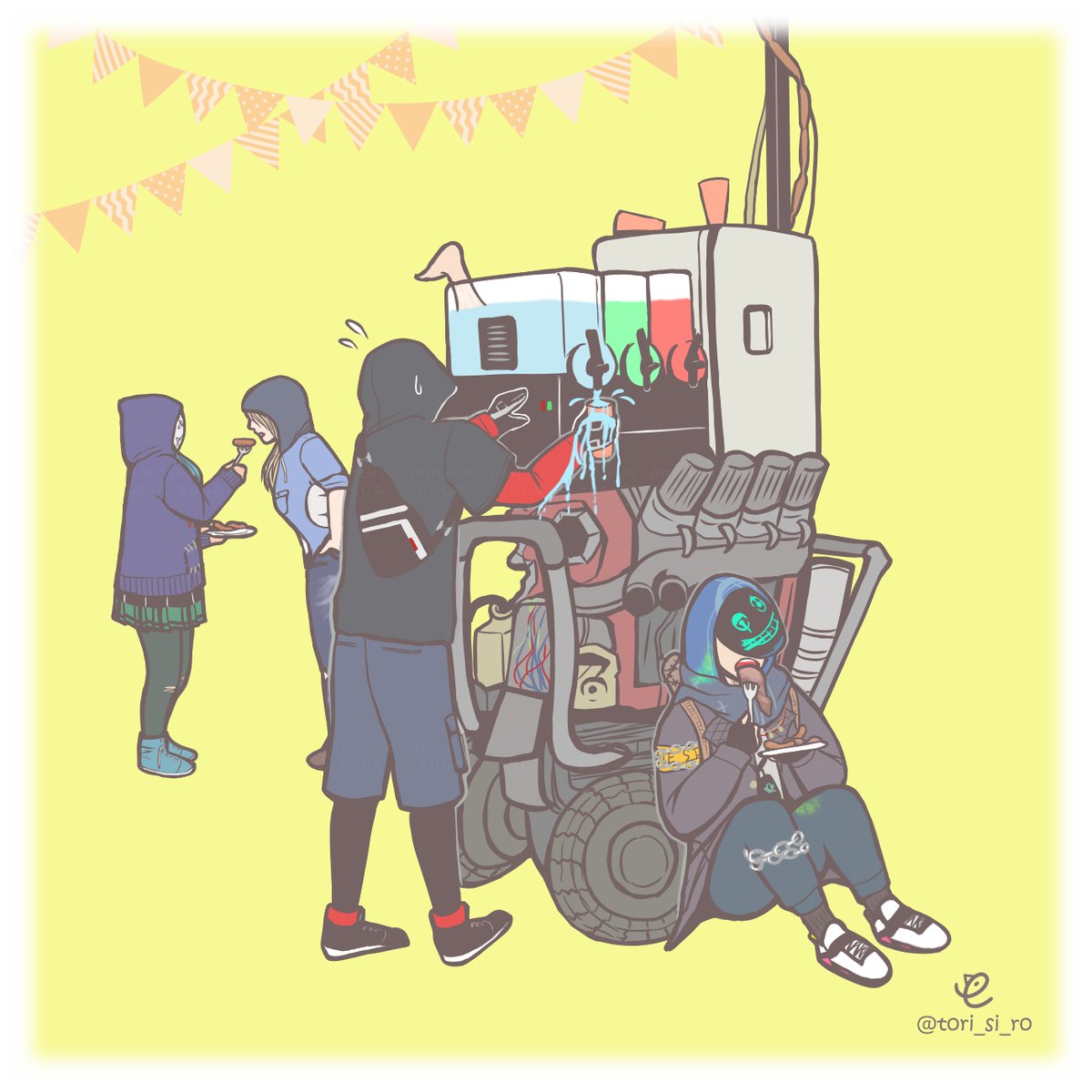 tori_si_ro's tweet photo. ⛱️Summer Screams（過去絵）🥩 https://t.co/lRUjPYyvXJ