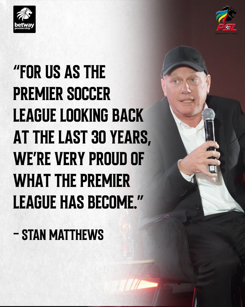 OfficialPSL's tweet photo. Stan Matthews reflects on the 30 years of the PSL at the Betway Premiership Season Launch event. 

#BetwayPrem https://t.co/JIFIQJRl5q