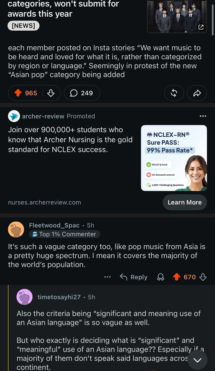 afriyieau1's tweet photo. BTS is getting praised on reddit everywhere for their decision from pop and non pop fans https://t.co/2jRdHUhls8