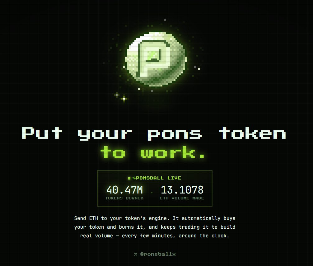 Ponsballx's tweet photo. GM everyone, our Market maker is still running, any token can be deflationary at any given point given.
$Ponsball created 24k+ in volume and burned over 4% by the time of this post.
We remain committed to continuing our work.

Make sure to use our services to boost your tokenomics.

Grab your referral link and spread the word 
https://t.co/DTJoHQwxdd