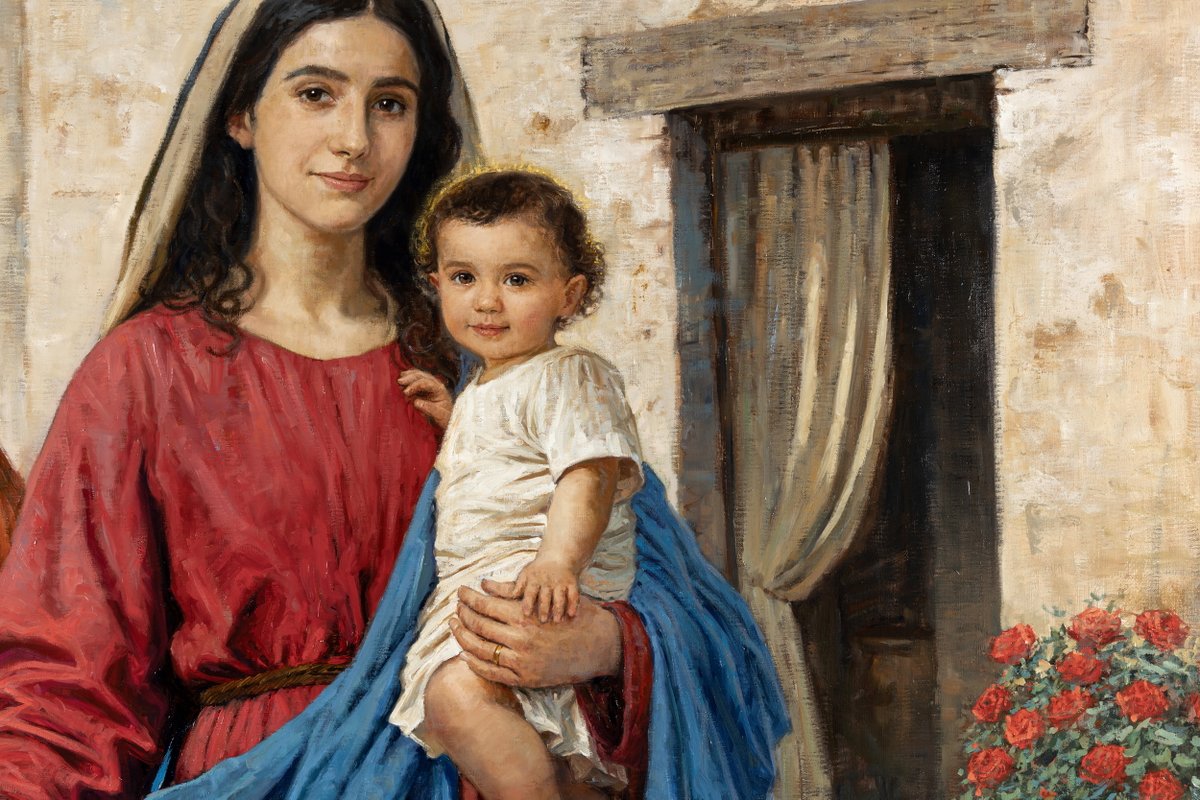 Raul_Berzosa's tweet photo. Al detalle una de mis últimas obras: "María, Madre del Amor Hermoso".

Realizada al óleo sobre lienzo, esta obra de 136 × 215 cm representa a la Sagrada Familia en una escena de la vida cotidiana. Ha sido encargada por el Fairest Love Family Project, con sede en Los Ángeles (California, Estados Unidos).