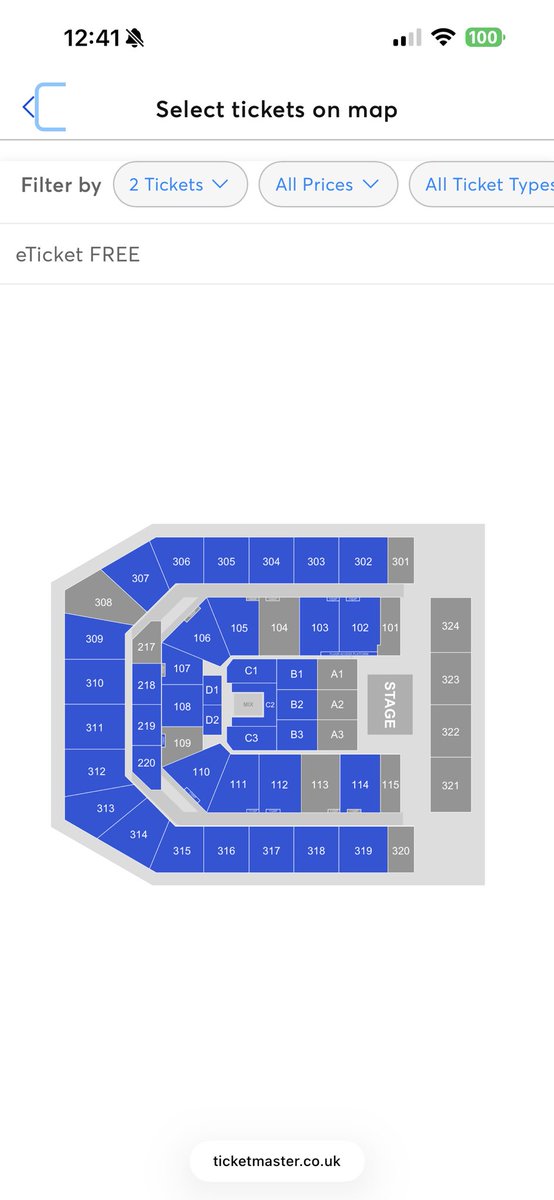 hmnrrx's tweet photo. @TicketmasterCS The seat map wont let me buy tickets from section a1, 2 or 3, hence why I’m using the sidebar😭 https://t.co/0kuHvQB8T3