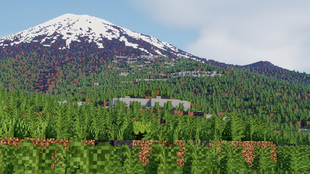 sHoGuN_SANTARO's tweet photo. #Minecraft  

マイクラの世界で1/10富士山
富士山ともなると，この縮尺でもその圧倒的な大きさが表現できる。 https://t.co/VsDmmIBIML