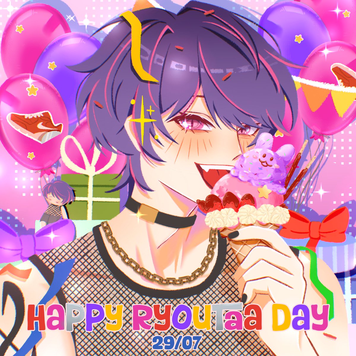afterellian's tweet photo. So refreshing like strawberry sorbet,
the most charming jamet you've ever met,

Happiest birthday to our summer boy Ryoutaa!!

#DiveIntoRyou #GambaRyo

(art by @cilukart) https://t.co/MgyaTZ979j