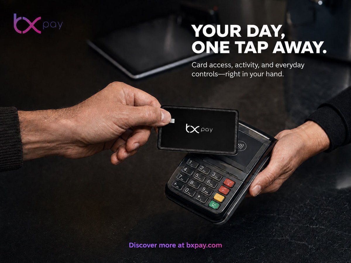 BXPayGlobal's tweet photo. One tap keeps the day moving. BXPay brings card access, activity, and everyday controls together—right when you need them.

Discover more: https://t.co/8Vt6hTbg1a

#BXPay #CardExperience #EverydayPayments #ContactlessPayments #ModernPayments https://t.co/hlnOEBTMj9