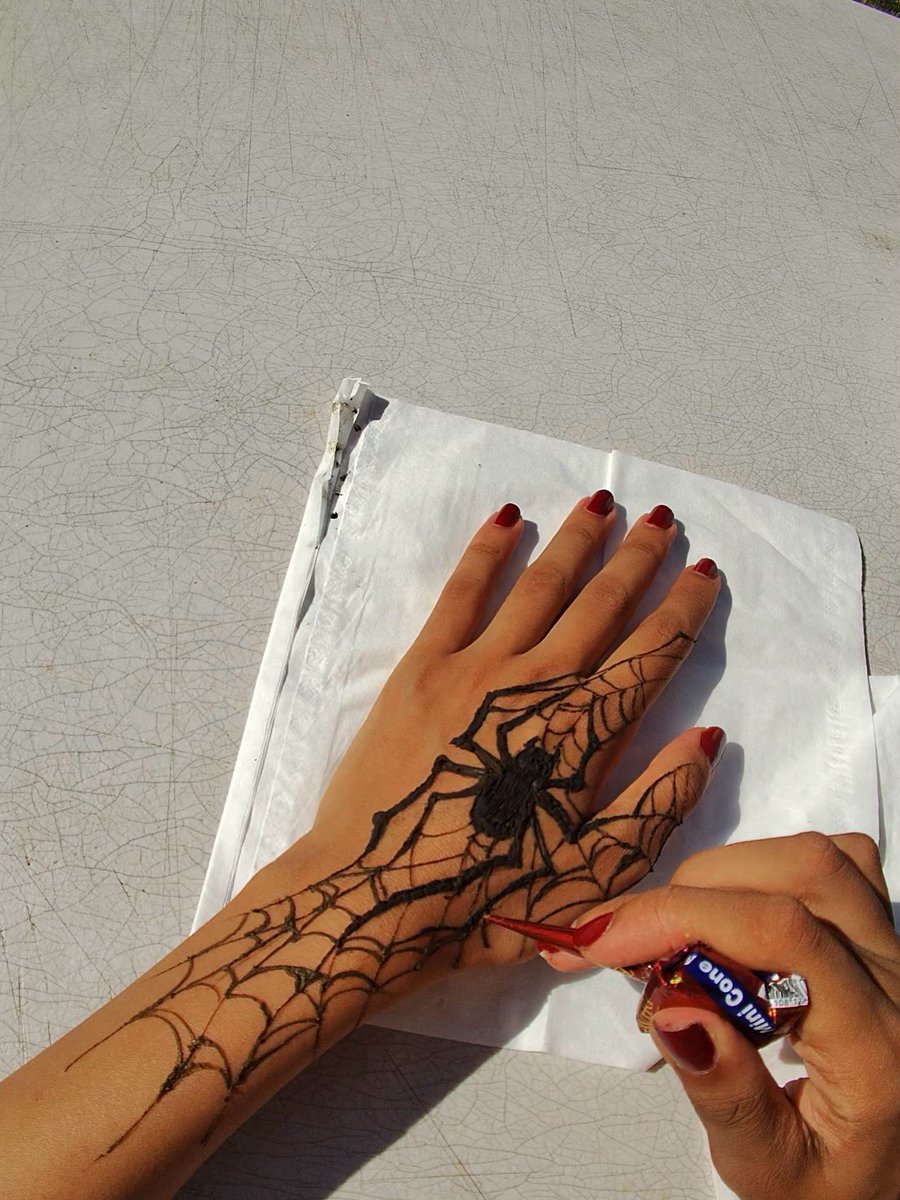 zainabjiwa's tweet photo. I did some spider mendhi to celebrate the #spiderman premiere tonight :) https://t.co/SoorapJxGK