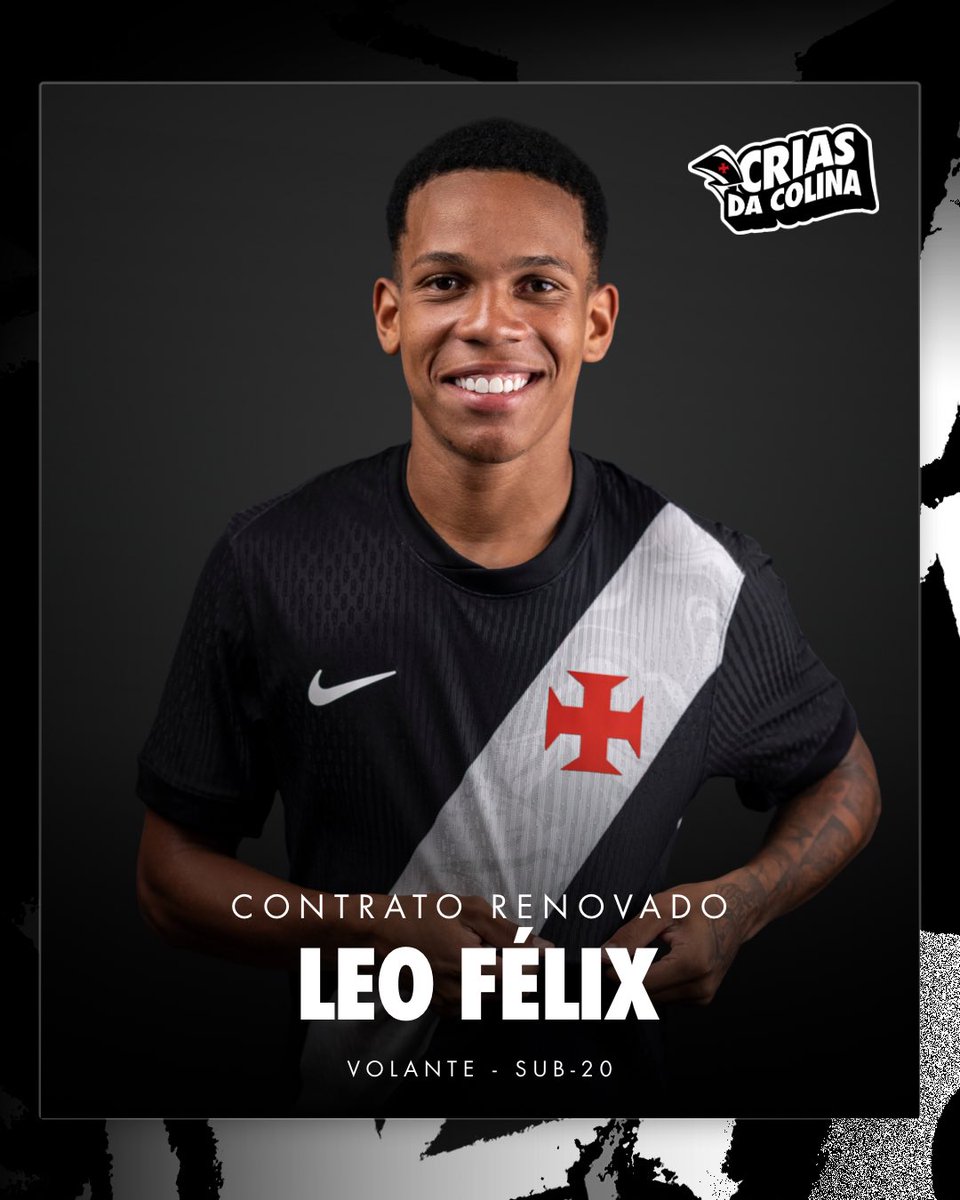 vascobase's tweet photo. ✍️💢 Vasco renova contrato com Leo Félix até dezembro de 2030!

O volante fez parte do título da Copa do Brasil Sub-17 de 2025 e segue sendo um dos destaques dos #CriasDaColina.

#VascoDaGama https://t.co/xmjXiA3fAQ