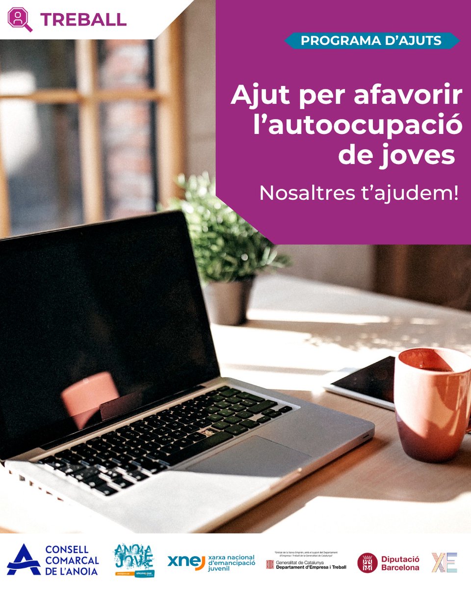 ConsellAnoia's tweet photo. 🚀 Tens menys de 30 anys i vols emprendre?

Ja pots sol·licitar les subvencions per afavorir l'autoocupació de joves en el marc del Programa FSE+. Una oportunitat per impulsar el teu projecte i fer el pas cap a l'emprenedoria amb suport econòmic. 💼✨

ℹ️https://t.co/1ejTNl61t2 https://t.co/N2qSwf6Vyv