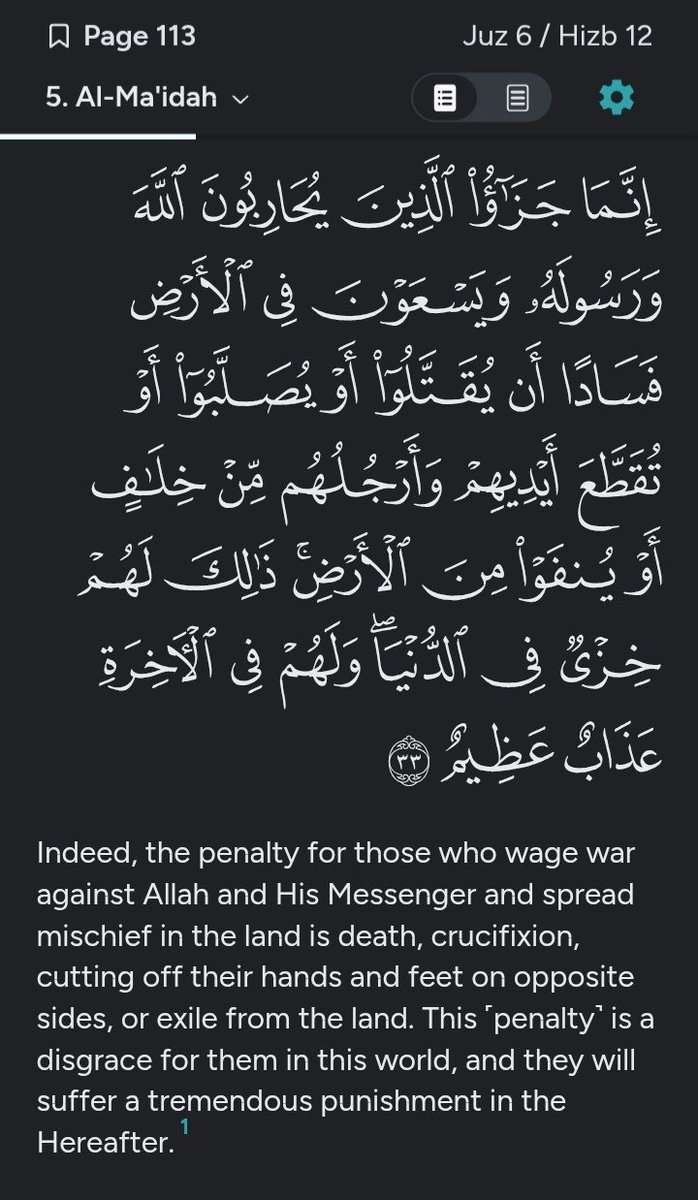 femmthusiast's tweet photo. "religion of peace"
 
quran 5:33 (surah al-ma'idah, verse 33) https://t.co/W8P3VgaCo1