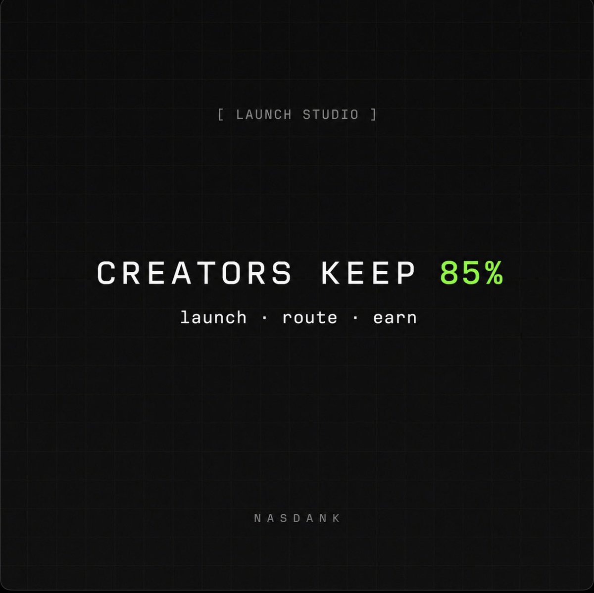 Nasdankdotfun's tweet photo. The best communities create the most volume.

So why shouldn’t they keep most of it?

On Nasdank, 85% of creator fees are routed back to the project that generated them.

✦ Less extraction.
✦ More alignment.
✦ Better incentives.

The communities building the market should share in the value they create.