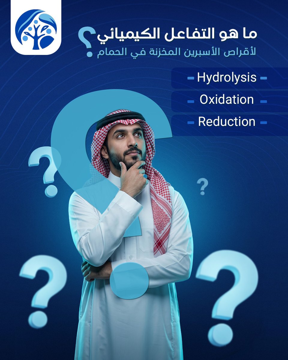 DorraqAcademy's tweet photo. اختبر نفسك الحين

من الأخطاء الشائعة تخزين علبة الأسبرين (Aspirin) في خزانة الحمام 🛁❌
وتفاجأ المريض بعد فترة بتغير ريحتها .. وش التفاعل الكيميائي اللي حدث للأقراص بسبب رطوبة الحمام؟ 🧪
Hydrolysis
Oxidation
Reduction

وش الخيار الصحيح برأيك؟ اكتب لنا جوابك في التعليقات 👇✍️

#دُرّاق #SPLE #اختبر_حالك #صيادلة_السعودية