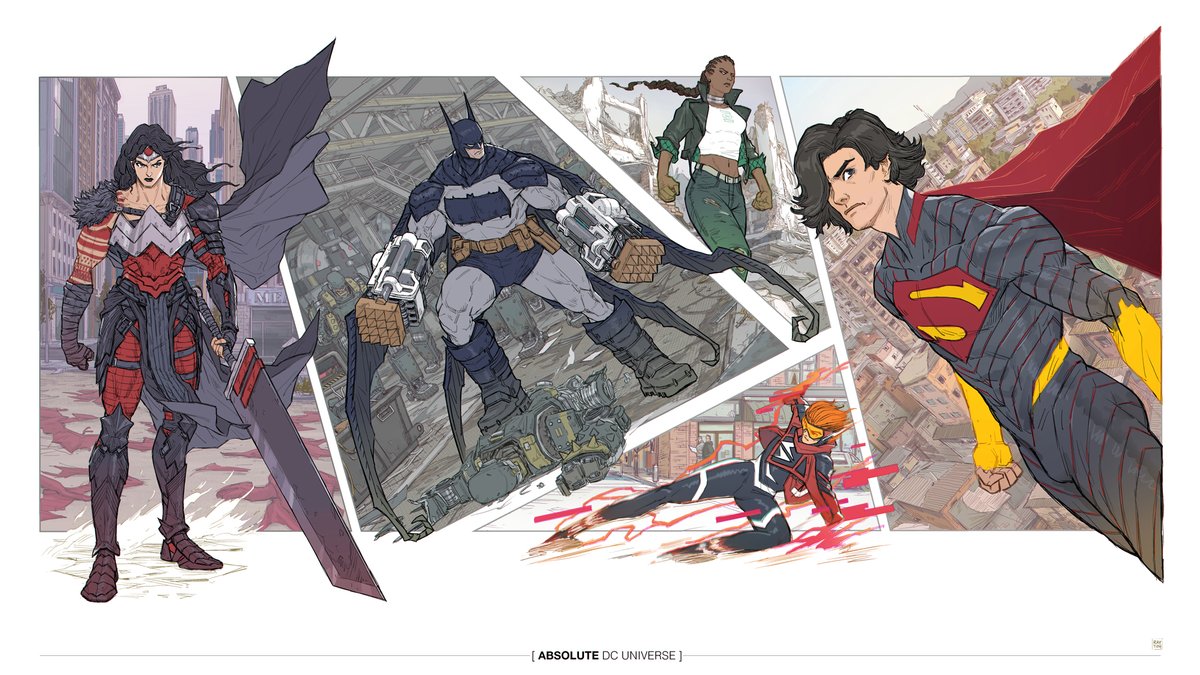 StudioTorei's tweet photo. Fanart of the Absolute DC universe characters.
#absolutedc #absolutewonderwoman #absolutebatman #absolutegreenlantern #absoluteflash #absolutesuperman https://t.co/0np7zNBzyW