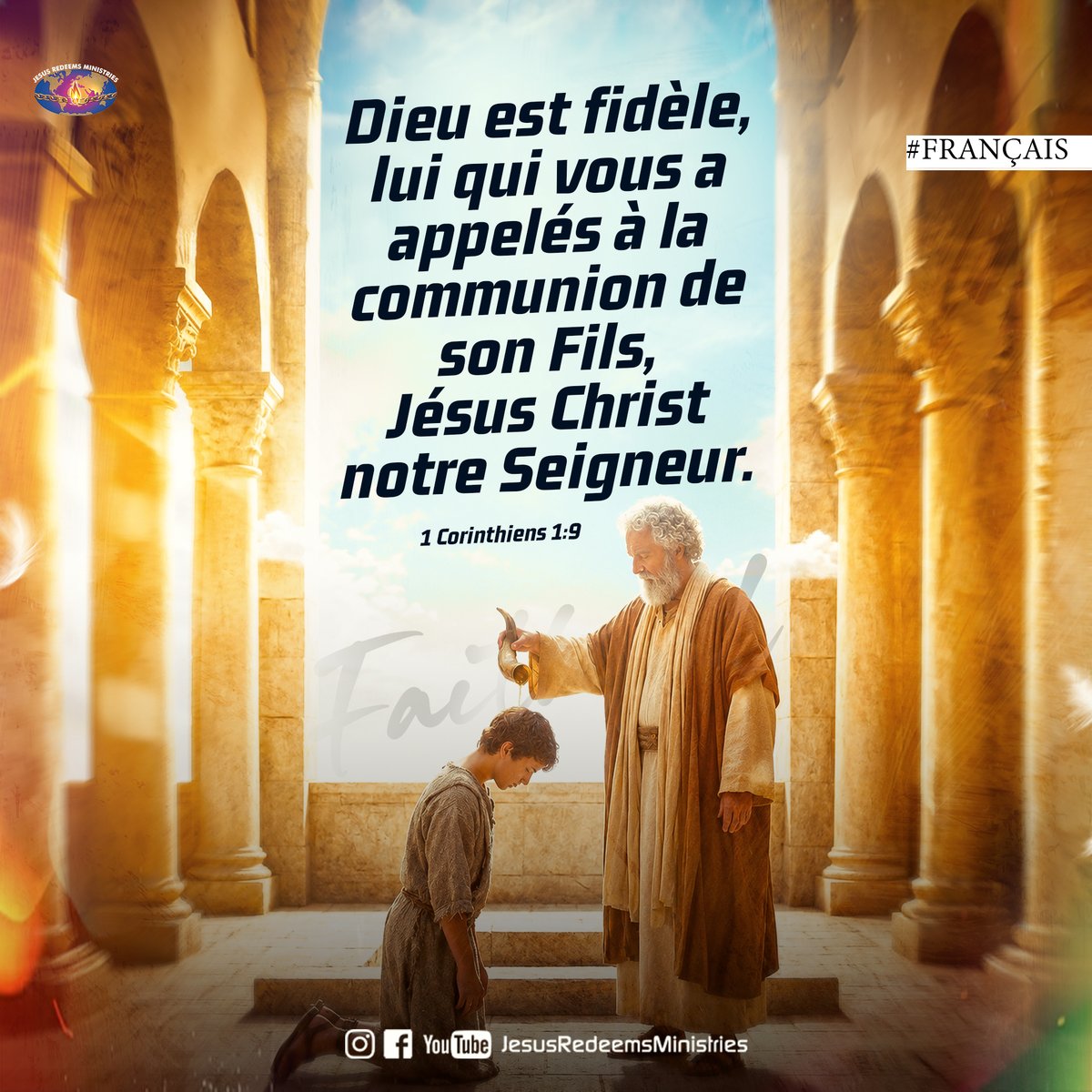 JesusRedeems_'s tweet photo. Dieu est fidèle, lui qui vous a appelés à la communion de son Fils, Jésus Christ notre Seigneur. 1 Corinthiens 1:9
.
.
.
#promiseword #promiseverse #dailybibleverse #dailypost #dailydevotional #dailyverse #bibleverses #bible #bibleverseoftheday #bibleversedaily https://t.co/rbu9gcAHkr