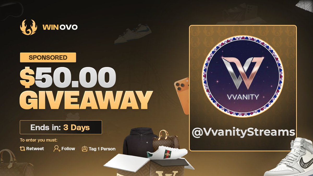 VvanityStreams's tweet photo. 💰 $50.00 GIVEAWAY

How to enter?
1⃣ Follow us: @winovoio
2⃣ Like &amp; Repost
3⃣ Tag a friend
Rolling in 3 days! ⏰
#Giveaway https://t.co/9nLMcS3Dwq