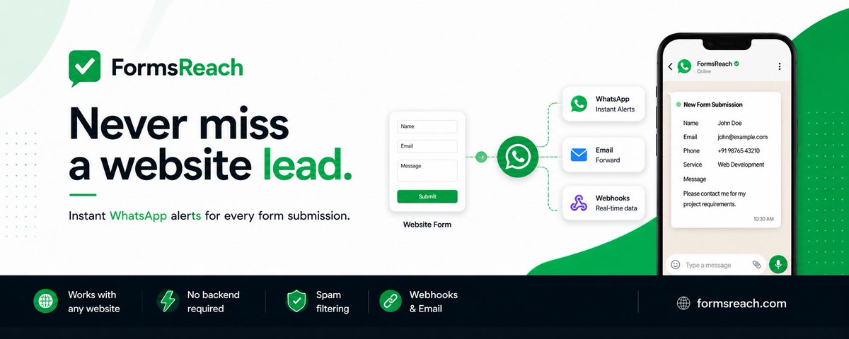formsreach's tweet photo. We shipped a Form Builder in FormsReach.

Build fields. Style the look. Publish an embed.

No backend. No redesign of your site.

Your form still delivers to WhatsApp, email, Telegram, Discord, and Sheets.

Try it free → https://t.co/QmW8ma79eV https://t.co/nCwgswG2da