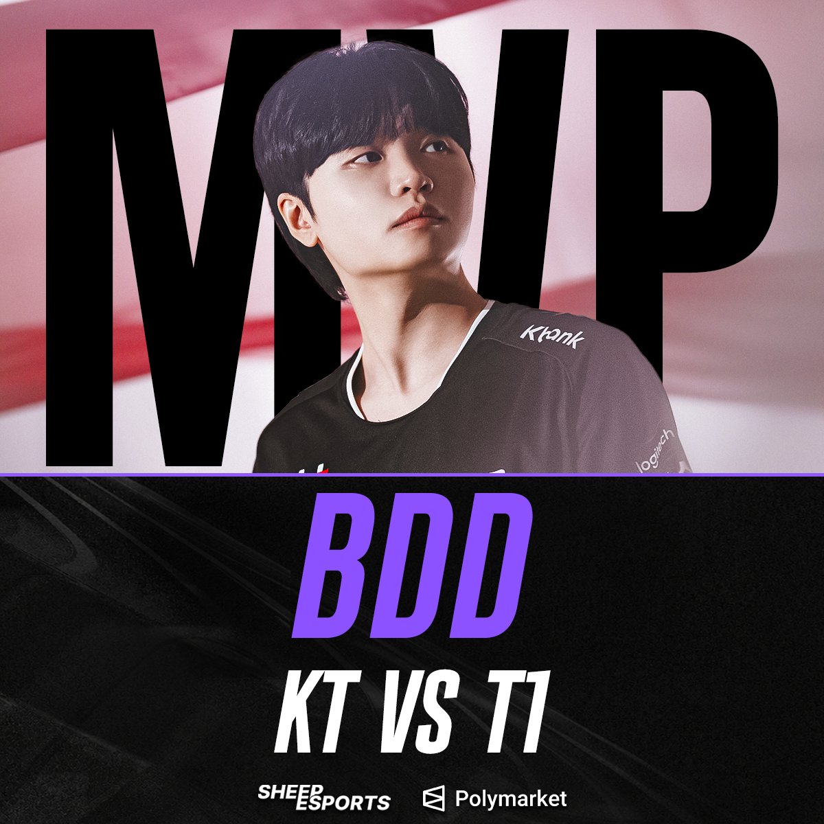 Sheep_Esports's tweet photo. KT Bdd 🇰🇷 has been named Player of the Match 🏅 against T1 🇰🇷 in LCK!

He recorded a total KDA of 13/4/18 across the series! https://t.co/TClwXO1TJR