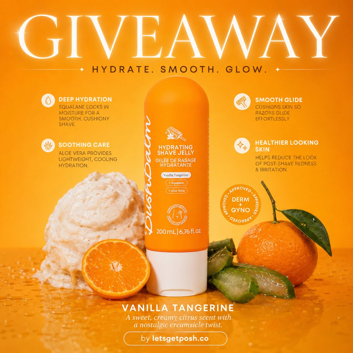 letsgetposh_co's tweet photo. 🍦🍊 Smooth Skin Essentials Giveaway by Bushbalm ✨🪒

Upgrade your shave routine with the skincare-inspired Bushbalm Hydrating Shave Jelly in Vanilla Tangerine! Designed to hydrate, cushion, and soothe skin while shaving, this luxurious jelly helps deliver a smoother, more comfortable shave from head to toe. 💛

✨ Prize Includes:
🍊 Bushbalm Hydrating Shave Jelly (200ml / 6.76 fl oz)
💧 Powered by moisture-locking Squalane & soothing Aloe Vera
🪒 Jelly-to-lather formula helps razors glide effortlessly
🌸 Helps minimize post-shave redness and discomfort
✨ Leaves skin feeling silky soft, smooth, and hydrated
🍦 Vanilla Tangerine scent with a sweet creamsicle-inspired aroma
🌿 Vegan, cruelty-free, and suitable for all skin types
👩‍⚕️ Dermatologist & gynecologist approved

💛 Why You'll Love It
✨ Cushions skin for a closer, more comfortable shave
✨ Helps prevent the dry, stripped feeling traditional shaving foams can leave behind
✨ Ideal for legs, underarms, bikini line, and sensitive areas
✨ Lightweight hydration that leaves skin feeling nourished after every shave
✨ Perfect for everyday self-care and travel routines

🌟 Hero Ingredients
💧 Squalane – Helps lock in moisture and support soft, supple skin
🌿 Aloe Vera – Provides cooling hydration and helps calm skin after shaving

🍊 Scent Profile
🍦 Sweet vanilla cream
🍊 Bright juicy tangerine
✨ Soft nostalgic creamsicle vibes

Treat yourself to a shave experience that feels more like skincare than shaving cream! Good luck, Poshies! 🎉💛

🌎 Open Worldwide
✨ Link in Bio to Enter ✨

#Giveaway #Skincare #SelfCare #BeautyCommunity #SmoothSkin

https://t.co/bkfcAcONmI