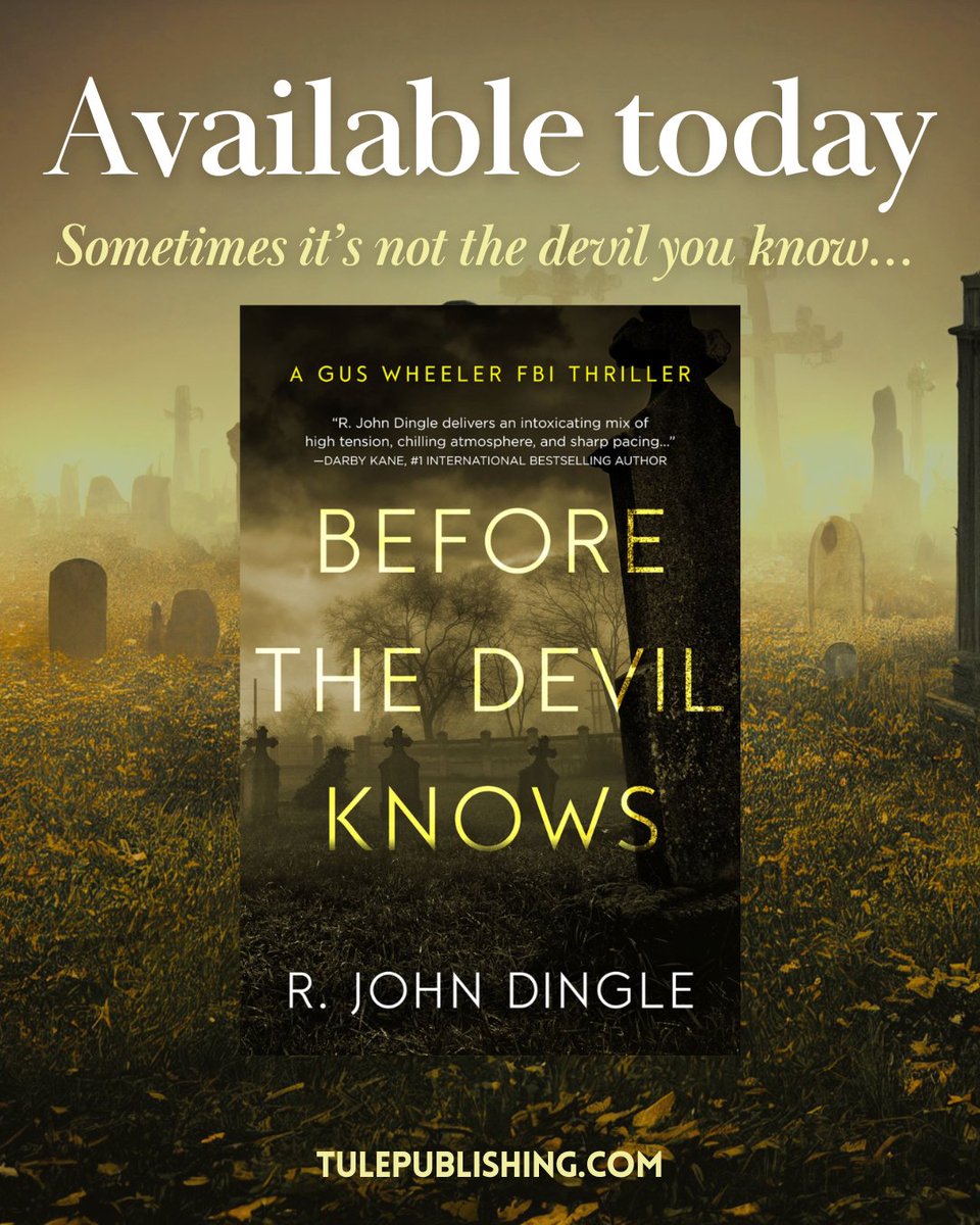 TulePublishing's tweet photo. Before the Devil Knows, book 3 in @RJohnDingle's fabulous Gus Wheeler FBi Thriller series is now available!

Be among the first to read it: https://t.co/HO0HQx6Hka

#readztule #releaseday #thriller #guswheelerfbithriller https://t.co/f9OBQGT4oo