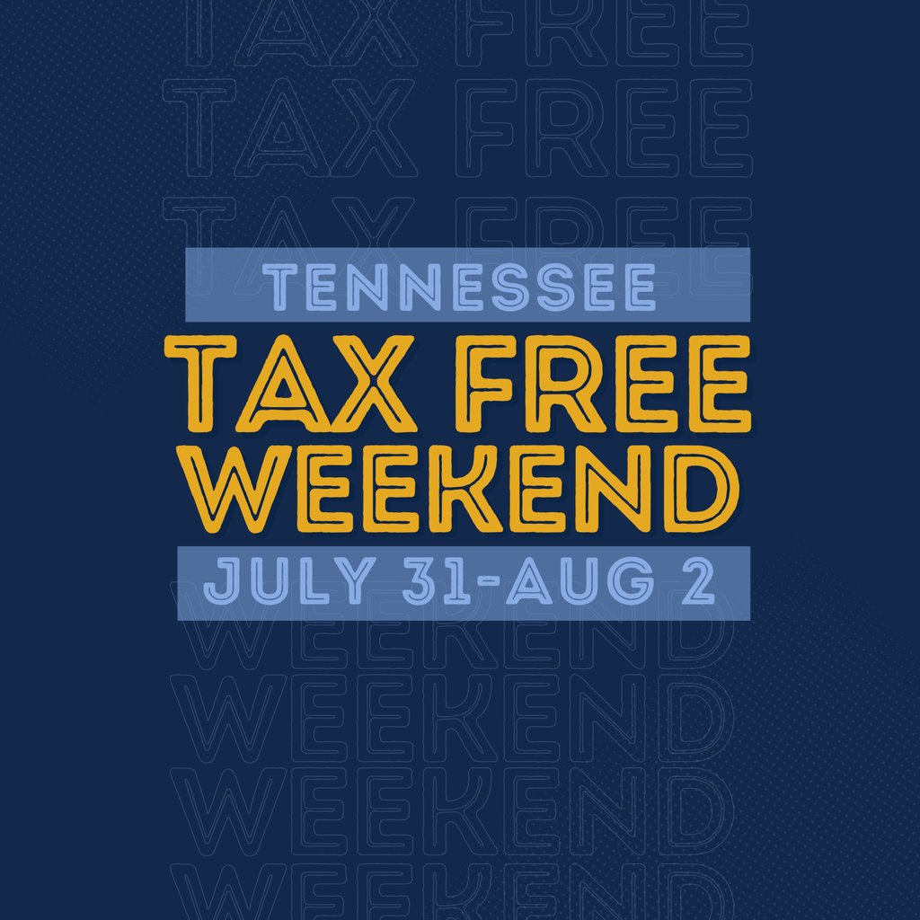 rucoschools's tweet photo. Tennessee's 2026 sales tax holiday on clothing, school supplies and computers begins at 12:01 a.m. Friday, July 31  and ends at 11:59 p.m. Sunday, Aug. 2.

Details:  https://t.co/syW6L4jnAN https://t.co/m6InyurEOY