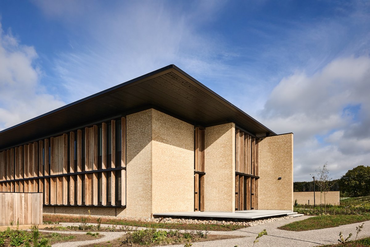 Architizer's tweet photo. #ProjectOfTheDay: Molholm Private Hospital by RAVN Arkitektur
Brick, thermo ash wood, and natural stone give this hospital a residential feel, while its forest-edge setting opens patient spaces to nature.
📍 Vejle, Denmark
Details: https://t.co/3Q7A1qbu0M https://t.co/bbj2sgdwYh