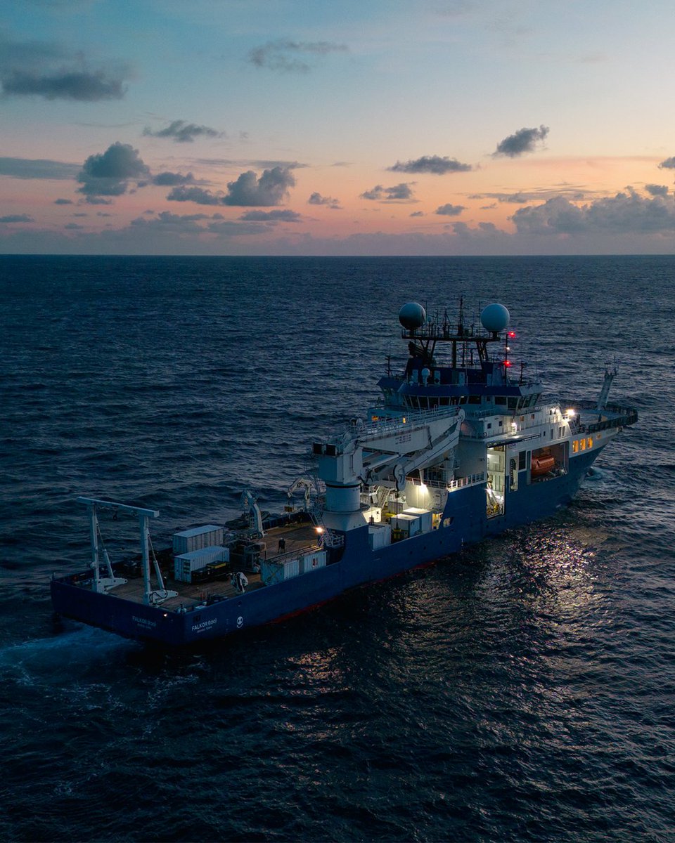 RutgersU's tweet photo. Rutgers oceanographers Joe Gradone and Corday Selden will lead an international team of 19 scientists on a 25-day Atlantic research expedition aboard the 363-foot R/V Falkor, a global platform for ocean science operated by @schmidtocean.

🔬: https://t.co/mpomam7OEC https://t.co/8QFTjZQO71