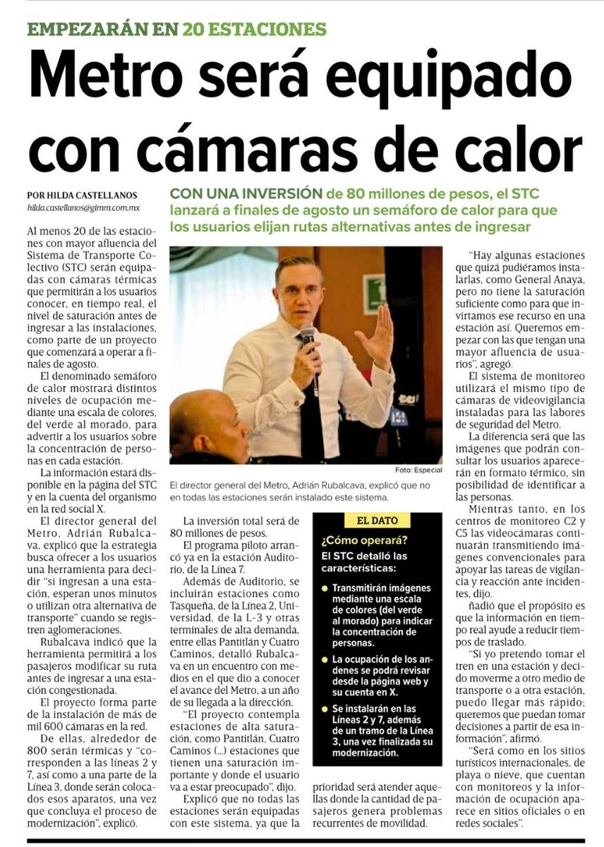 Melissa_Bely's tweet photo. 🚨 LLEGÓ EL METRO DEL BIENESTAR

Para saber que estación del Metro está saturada, se van a gastar...
¡ 80 millones de pesos !

Comprarán cámaras de calor en vez de resolver el problema de fondo: FALTAN trenes y mantenimiento.

Así gobierna Morena..

👇 https://t.co/0rwCwX9dfX