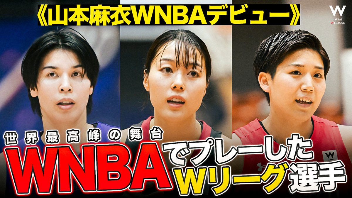 wjbl_official's tweet photo. 山本麻衣選手がラスベガス・エーシズに合流🔥
日本人史上5人目のWNBAプレーヤーへ🇯🇵

世界最高峰の舞台に挑戦した選手たちが
昨シーズンWリーグで見せたプレーをまとめました！

▶︎視聴はこちら
https://t.co/MWHP8a5OmH

#大樹生命Wリーグ #Wリーグ https://t.co/rWzPLFGszB