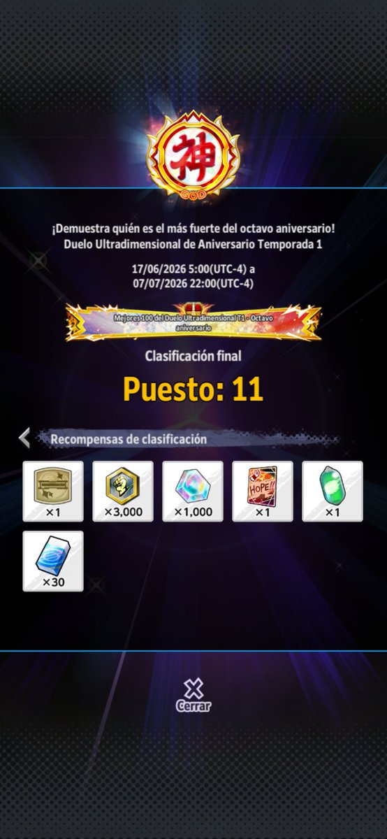 GcamJos's tweet photo. Fue un buen aniversario, de menos a más XD.
Costó un poco de trabajo pero se pudo conseguir los 3 títulos https://t.co/ypoVRQvxdx