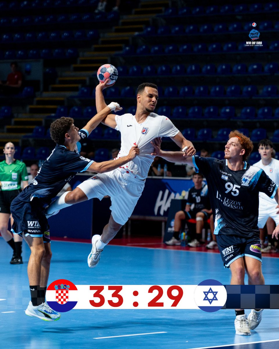 HRS_CHF's tweet photo. 🇭🇷 | 𝐌𝐥𝐚đ𝐢 𝐣𝐮𝐧𝐢𝐨𝐫𝐢 |
Sjajno otvaranje EHF Europskog prvenstva za naše mlađe juniore!

Hrvatska je svladala Izrael 33:29 i upisala prve bodove u skupini C. 💪

Novi izazov slijedi već sutra u 17:00h protiv Portugala.
#crohandball #ehfeuro2026 https://t.co/NsVu0ISKgx