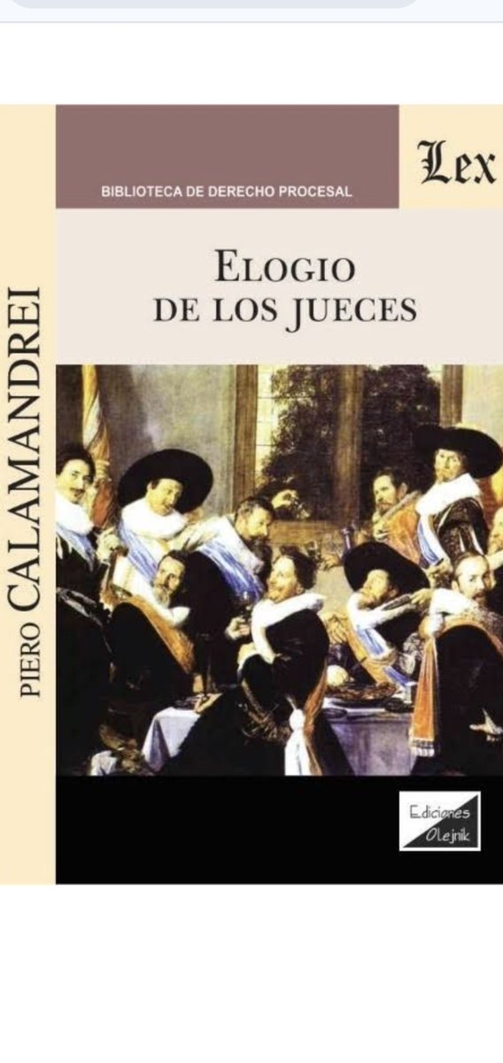 23Rapp's tweet photo. "La función del abogado no es la de hacer discursos, sino la de hacer justicia. Y no la justicia abstracta de los códigos, sino esa concreta, viva, humana, que consiste en evitar que el derecho se convierta en una trampa para los débiles y un privilegio para los fuertes".

-Elogio de los jueces, (escrito por un abogado, 1935),

                    Piero Calamandrei