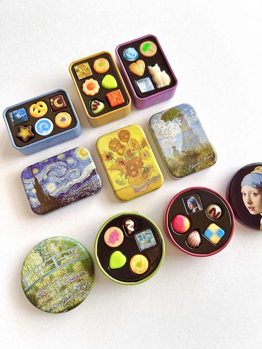 clipnotebook's tweet photo. Patisseries d'art
名画のお菓子缶マスコット

トイスピさんのミニチュア缶シリーズ✨
名画ver.も良かった！中のチョコも取り出せる

🔻 楽天取り扱いショップ #ad 
https://t.co/Ct07M2p721

全5種・400円 https://t.co/MHFymFVJQe