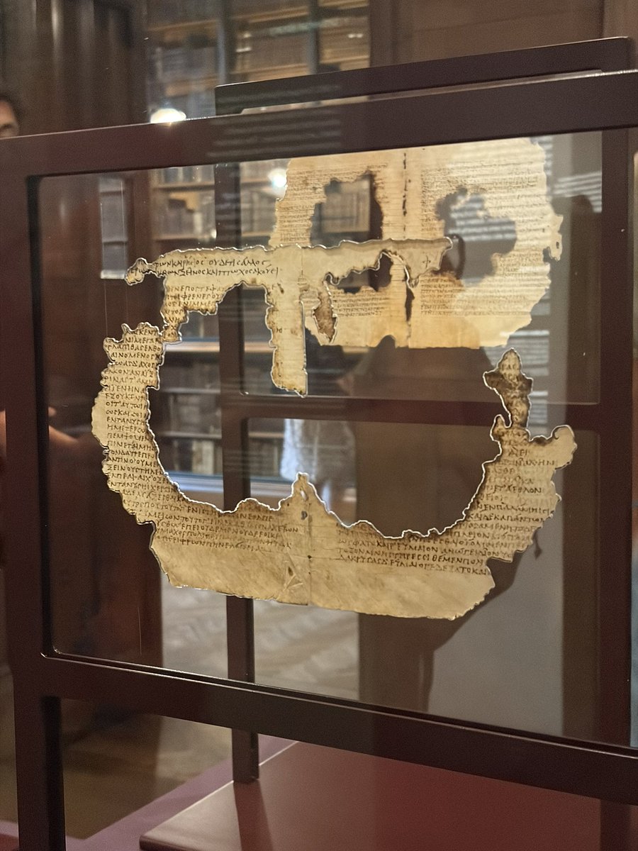speaklaur's tweet photo. the earliest surviving example of homer's odyssey in book form. quite insane to see in real life! https://t.co/D9lDECap1G