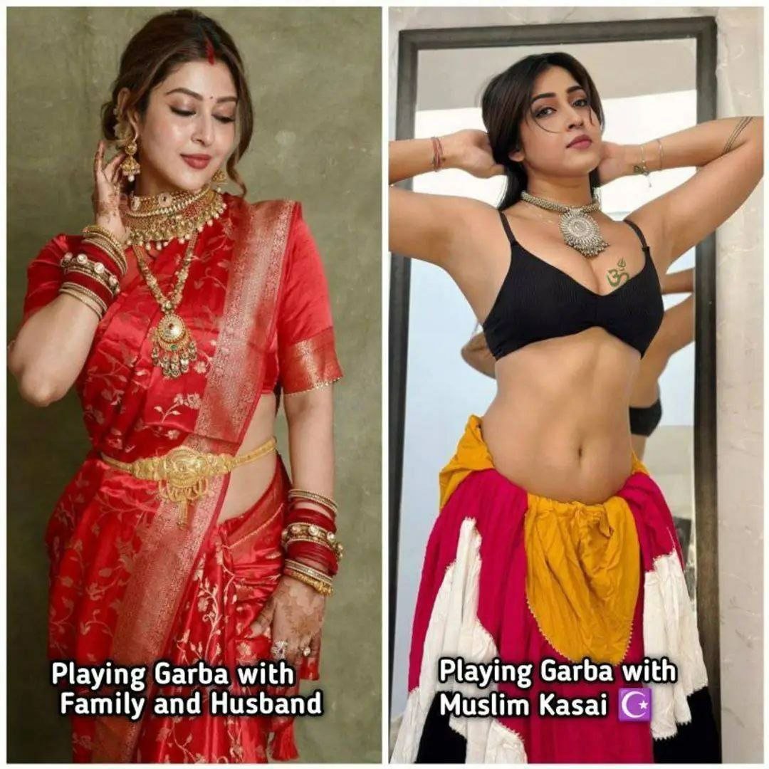 Kavya_shastrii's tweet photo. Kattar girls like me  love to play garba with muslim kasai 💚🧡

Retweet if you agree 🔁. https://t.co/0kgdPAaMEf