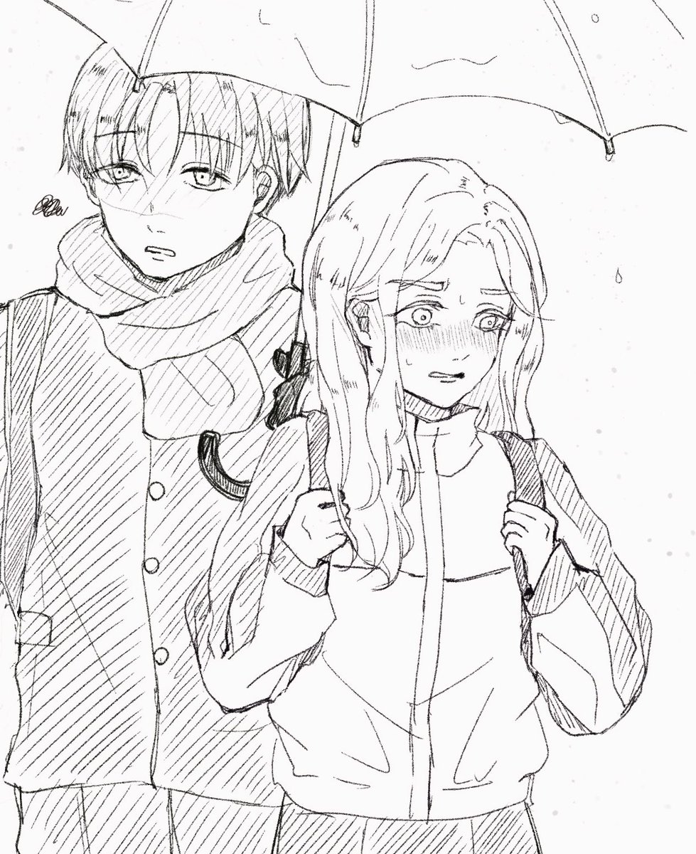 uouomi's tweet photo. 気持ち自覚後の相合傘タイラズマ☔️ https://t.co/R7O9ZP8Vju