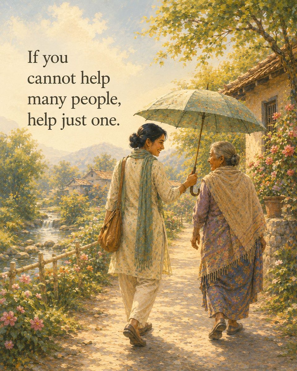 CoachGoldsmith's tweet photo. In a world built on comparison, it is easy to feel like you are not doing enough.

Maybe you think you should be helping more people, giving more, or changing the world faster.

Life is not a copetition.  Someone else will always be doing something more than you.

You may not be able to help everyone. Y.ou can almost always help s omeone.

Do not ask yourself, “Am I doing everything?”
Ask yourself, “Am make someone's world a little better?"

Listen when it would be easier to walk away.
Offer kindness when it is inconvenient.

As Mother Teresa suggested, "Help one person at a time."

Maybe you cannot change the whole world today.
But you can change the moment in front of you.
Start there.

Life is good.
Marshall 

Please visit https://t.co/NaMHHyIek7.  You may find to help you and to help you help others.  It is all free and it is getting better and better.