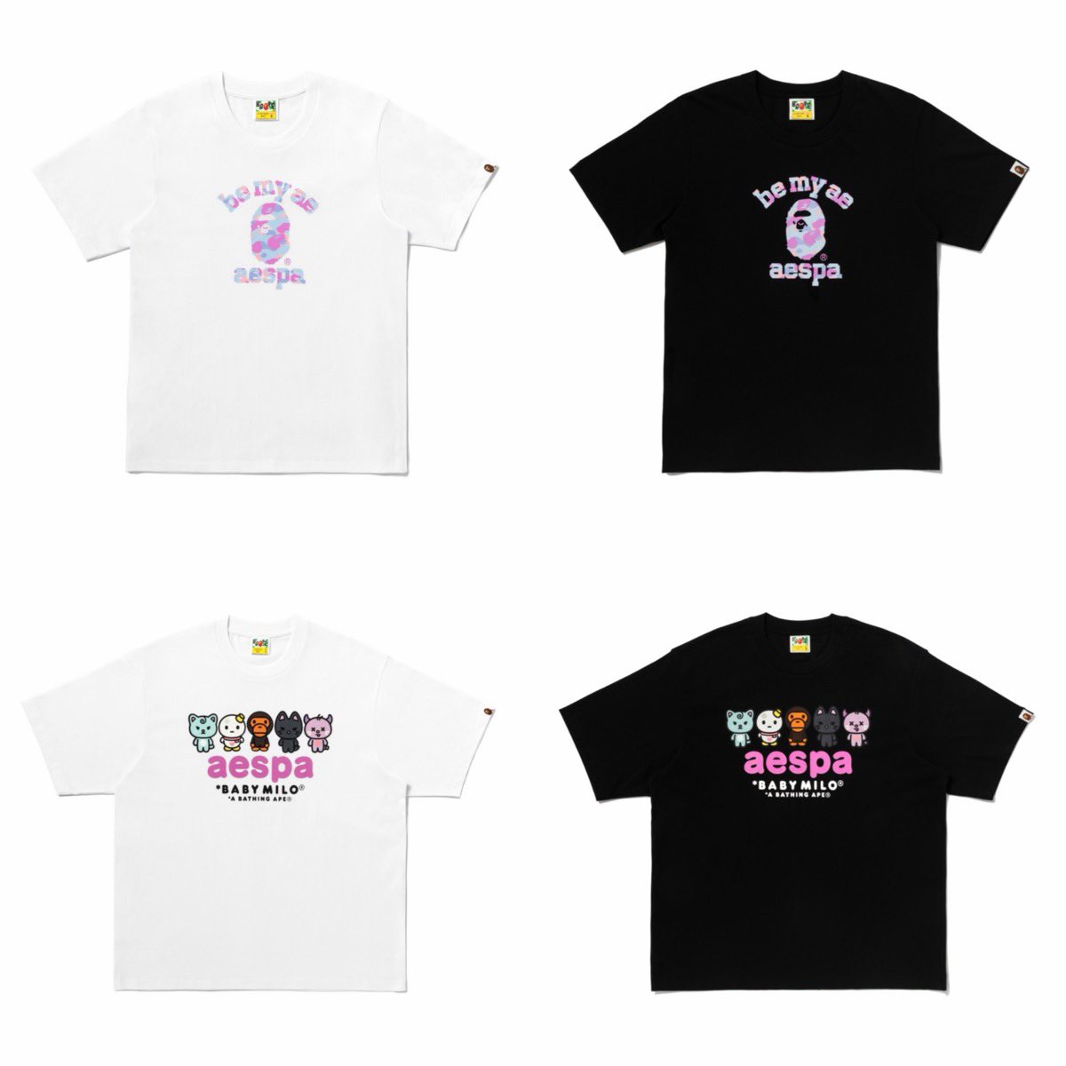 uptod4te's tweet photo. aespa x BAPE® コラボコレクションが現地時間8月1日（日本時間8月2日AM1:00）より発売 【 エスパ ベイプ 】
https://t.co/OR0OSptC6F https://t.co/VEdkfqNYSj
